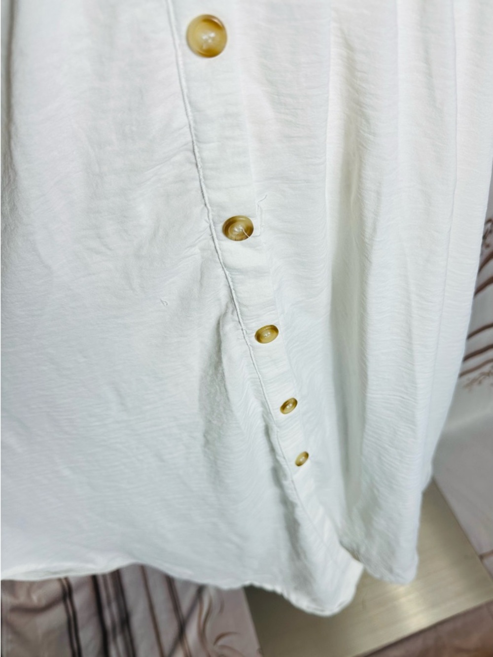 Blu Pepper White Button-Front Maxi Shirt Dress with Woven Belt - Picture 4 of 11